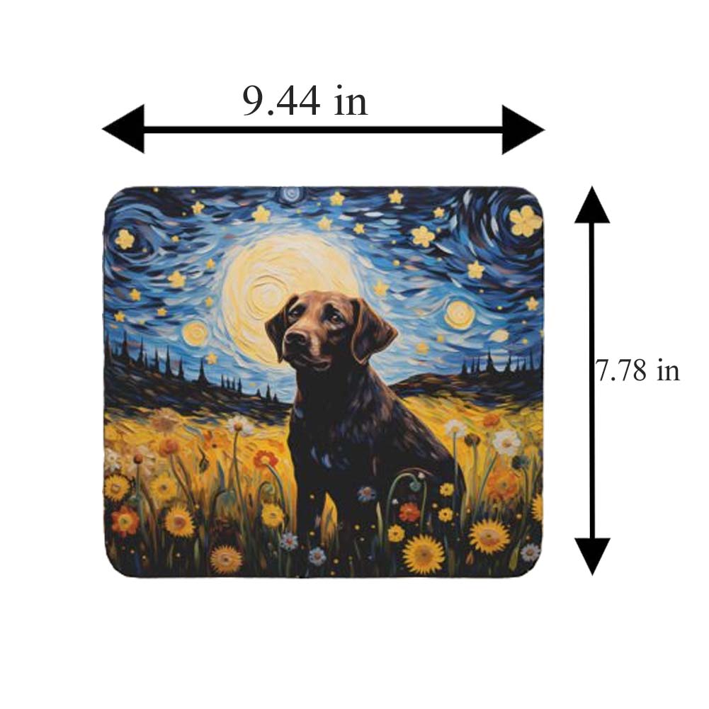 Starry Night Dog Labrador Non-Slip Computer Mousepad